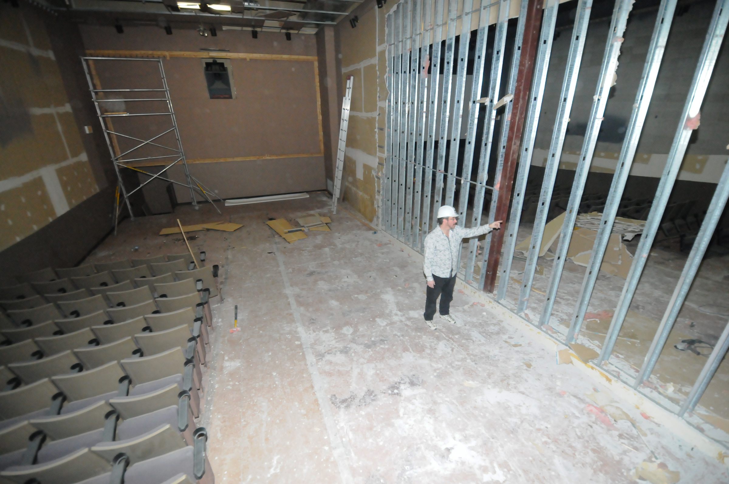 DEMOLITION- William Trefry explains about the renovations being done to the old Uptown Theatre